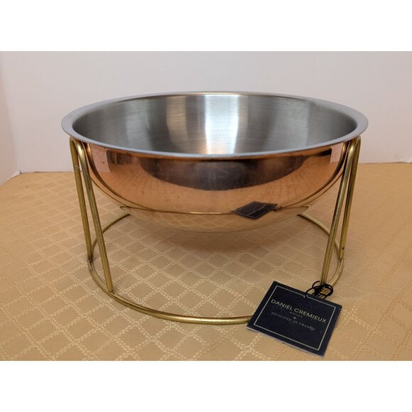 Daniel Cremieux Maison Tri-Ply Copper Mixing Bowl W/ Stand Designed In France - Picture 7 of 8